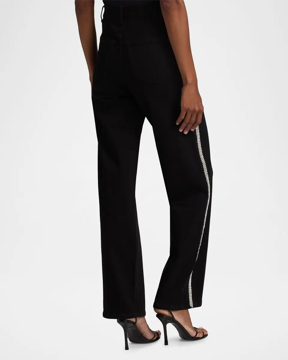 Generation Love Erika Crystal-Embellished High-Rise Wide-Leg Jeans | Thumbnail 3 Generation Love Erika Crystal-Embellished High-Rise Wide-Leg Jeans | Thumbnail 3