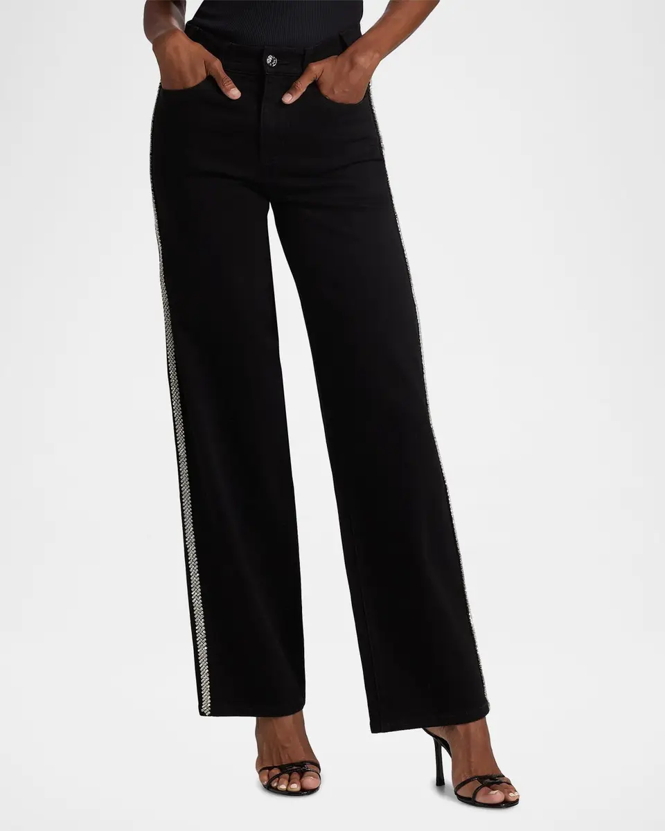 Generation Love Erika Crystal-Embellished High-Rise Wide-Leg Jeans | Thumbnail 4 Generation Love Erika Crystal-Embellished High-Rise Wide-Leg Jeans | Thumbnail 4