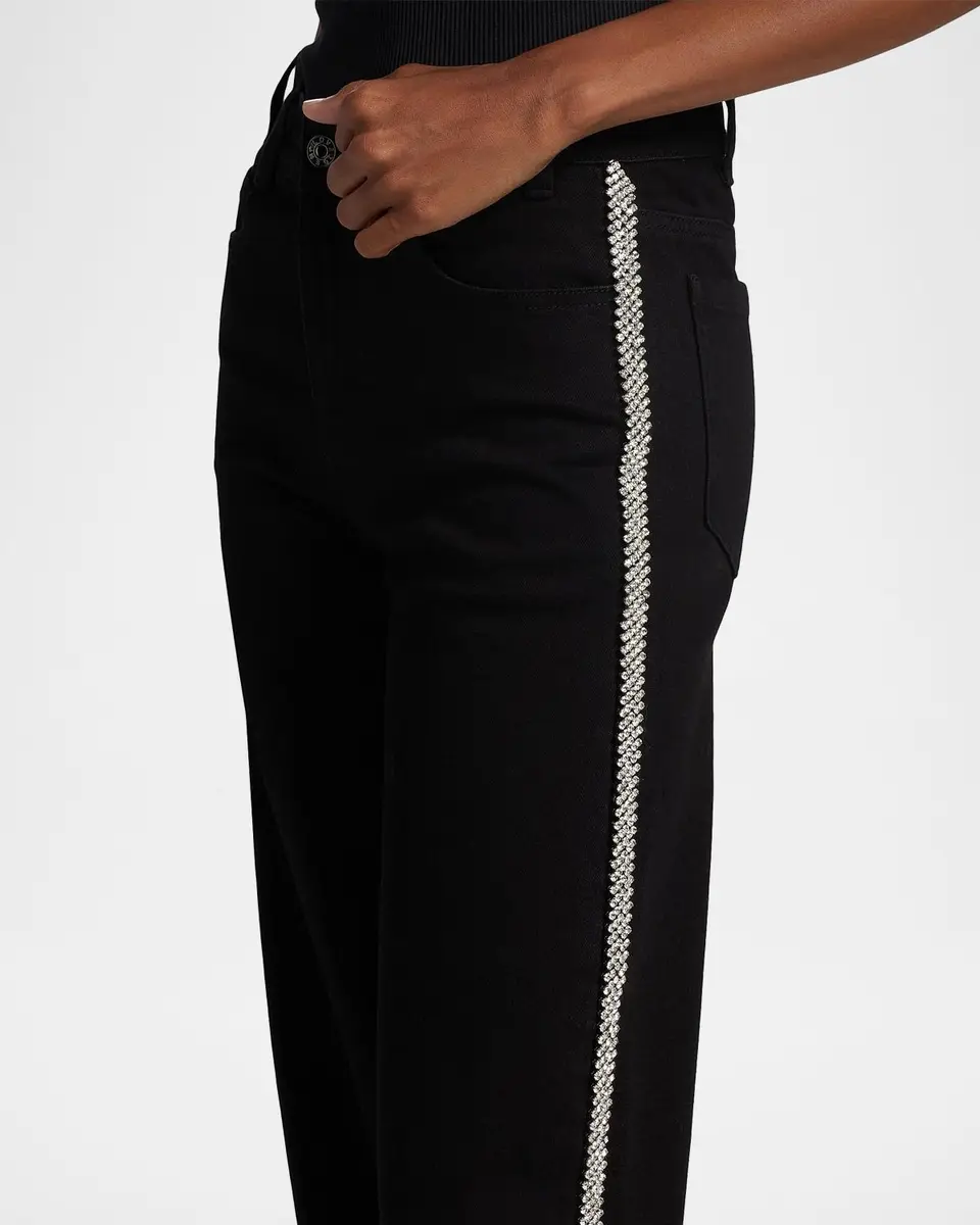 Generation Love Erika Crystal-Embellished High-Rise Wide-Leg Jeans | Thumbnail 5 Generation Love Erika Crystal-Embellished High-Rise Wide-Leg Jeans | Thumbnail 5