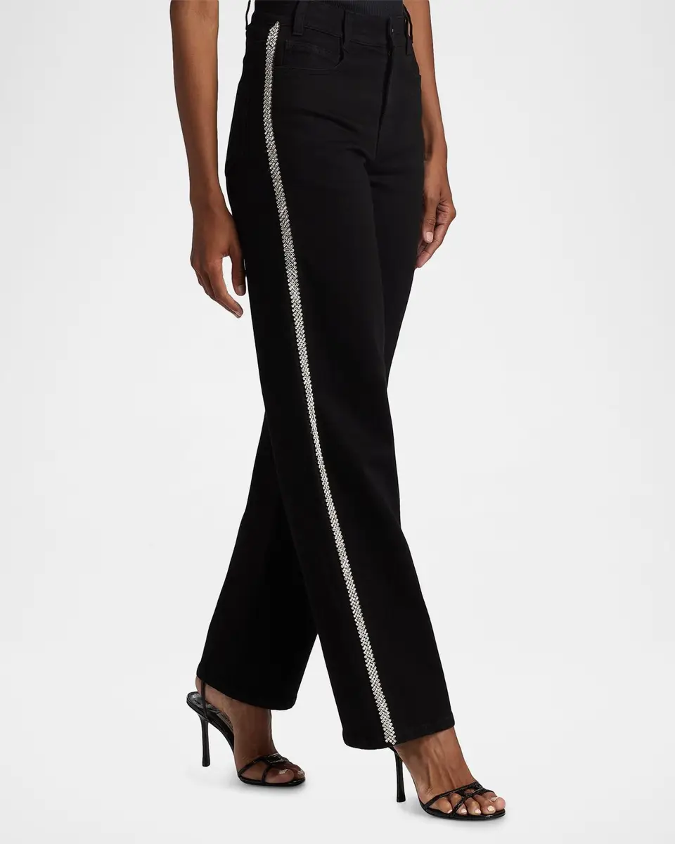 Generation Love Erika Crystal-Embellished High-Rise Wide-Leg Jeans | Thumbnail 7 Generation Love Erika Crystal-Embellished High-Rise Wide-Leg Jeans | Thumbnail 7