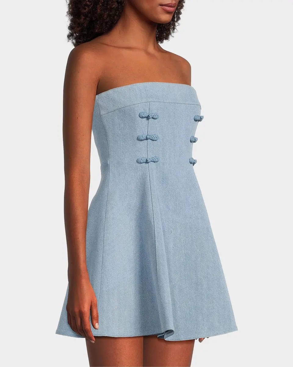 Sau Lee Tai Denim Strapless Minidress | Thumbnail 5 Sau Lee Tai Denim Strapless Minidress | Thumbnail 5