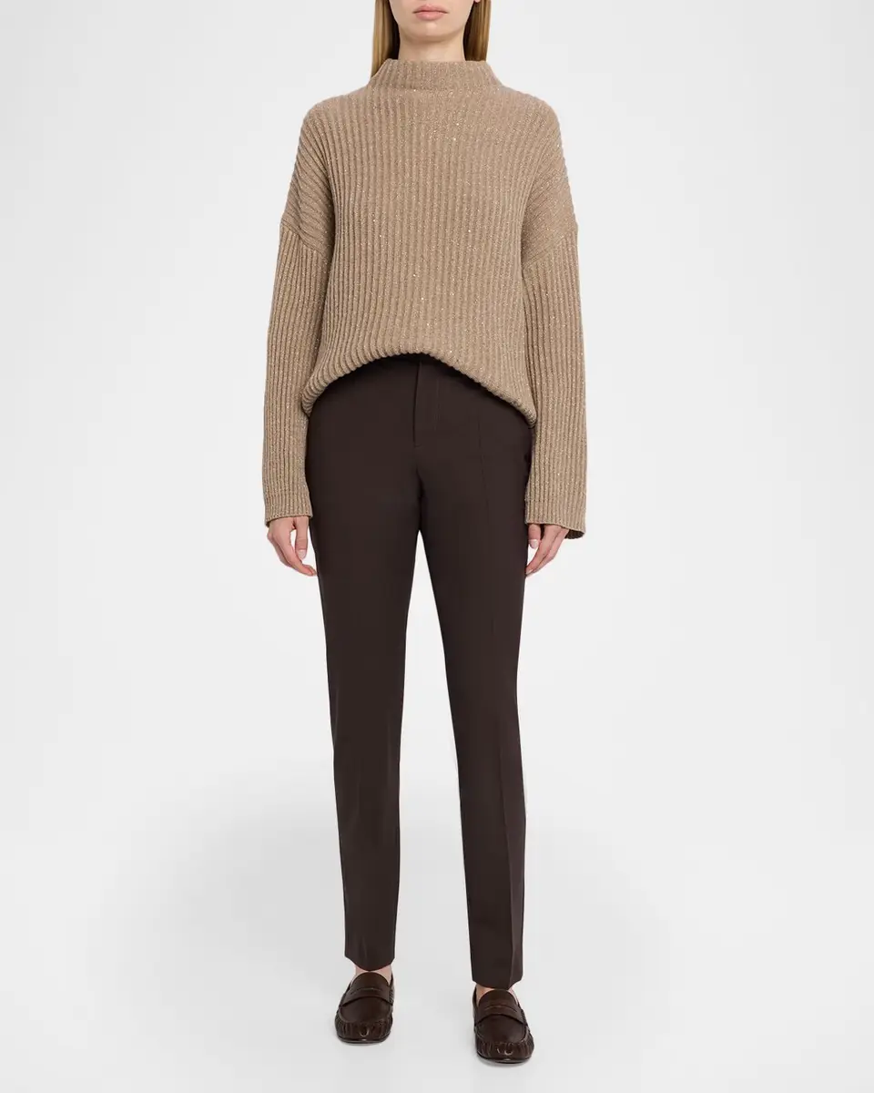 Brunello Cucinelli Wool Slim-Leg Split Hem Pants | Thumbnail 2