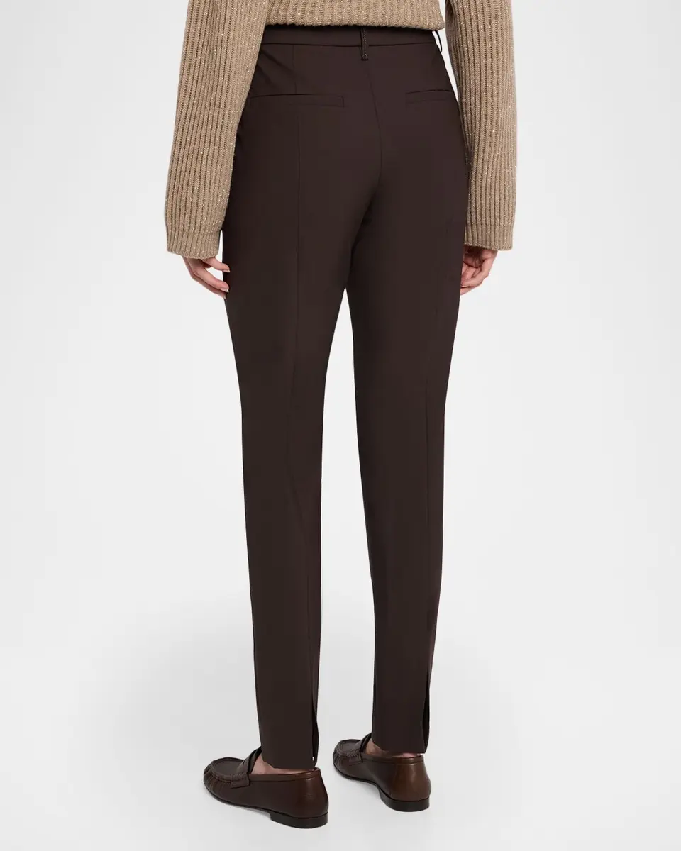 Brunello Cucinelli Wool Slim-Leg Split Hem Pants | Thumbnail 3