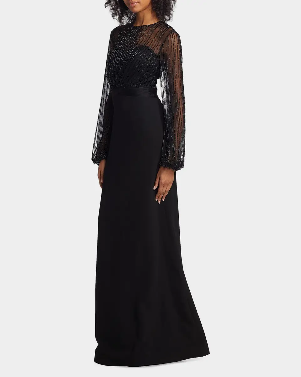 Rene Ruiz Collection Beaded Illusion Trumpet Gown | Thumbnail 7 Rene Ruiz Collection Beaded Illusion Trumpet Gown | Thumbnail 7