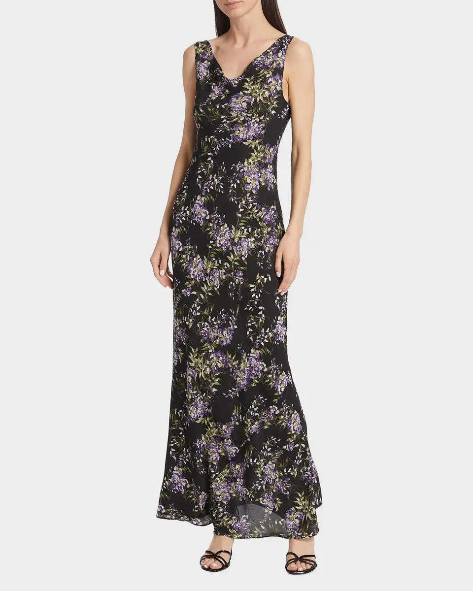 Norma Kamali Floral Cowlneck Maxi Dress | Thumbnail 2 Norma Kamali Floral Cowlneck Maxi Dress | Thumbnail 2