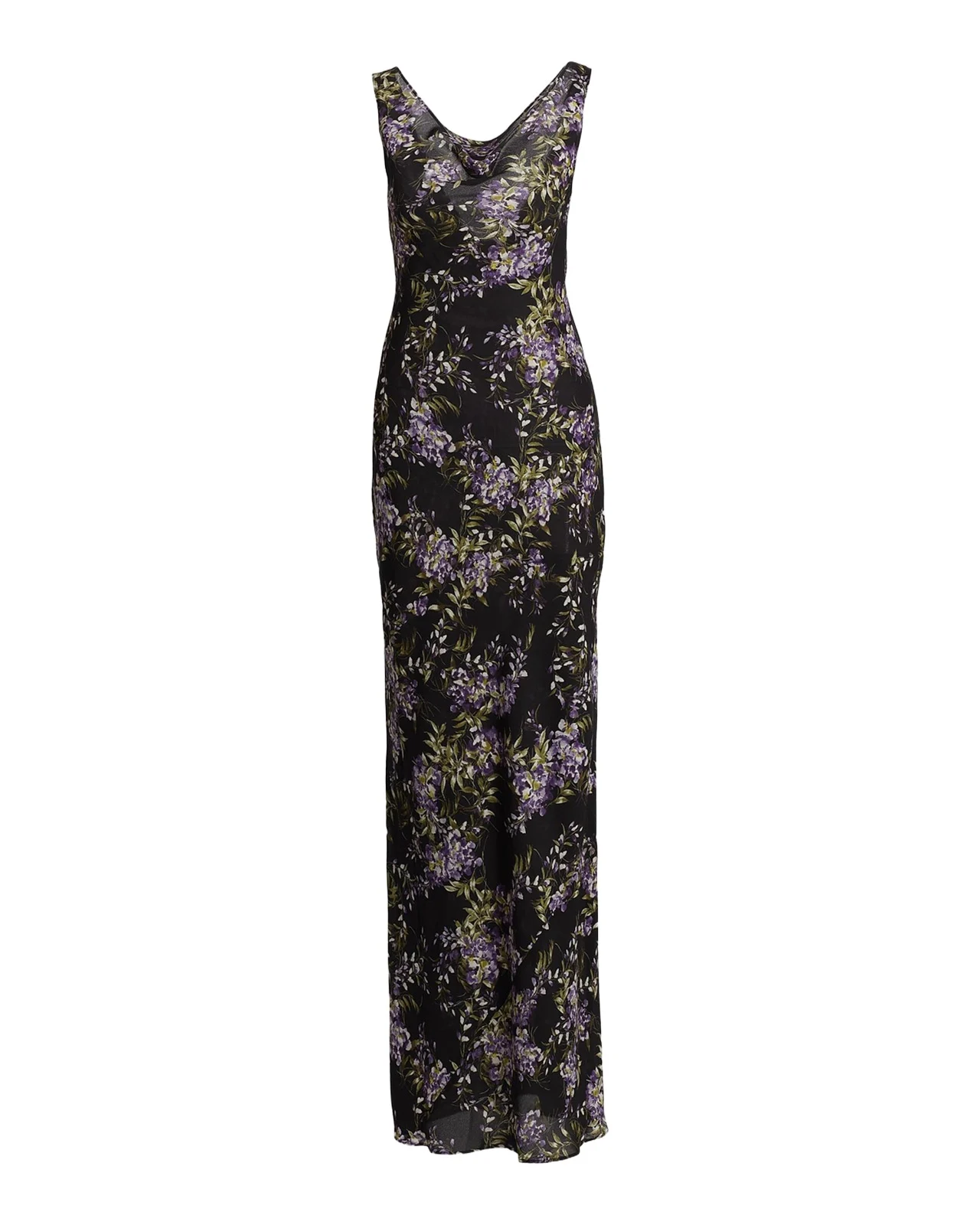 Norma Kamali Floral Cowlneck Maxi Dress