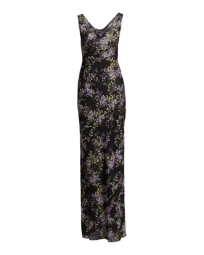 Norma Kamali Floral Cowlneck Maxi Dress | Image 1 Norma Kamali Floral Cowlneck Maxi Dress | Image 1