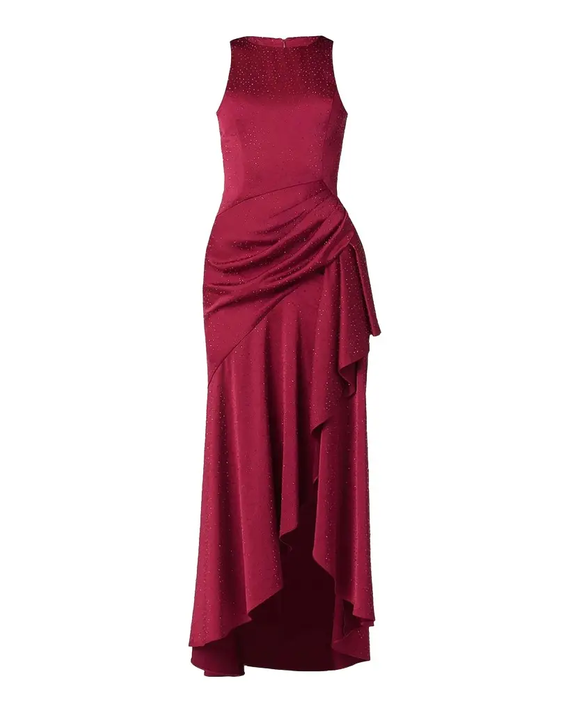 Shoshanna Verena Embellished Draped Midi Dress | Image 1 Shoshanna Verena Embellished Draped Midi Dress | Image 1