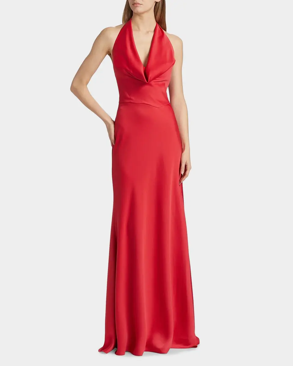 DAVID MEISTER Marcheline Crêpe Halterneck Gown | Thumbnail 2 DAVID MEISTER Marcheline Crêpe Halterneck Gown | Thumbnail 2