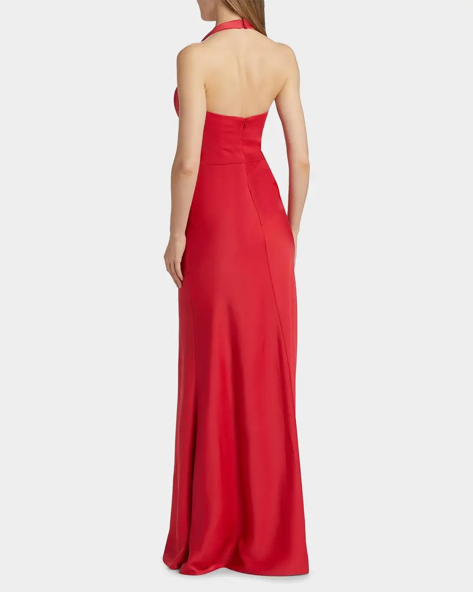 DAVID MEISTER Marcheline Crêpe Halterneck Gown | Thumbnail 3 DAVID MEISTER Marcheline Crêpe Halterneck Gown | Thumbnail 3