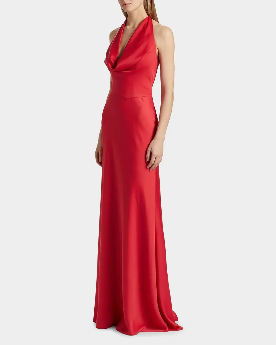 DAVID MEISTER Marcheline Crêpe Halterneck Gown | Thumbnail 4 DAVID MEISTER Marcheline Crêpe Halterneck Gown | Thumbnail 4
