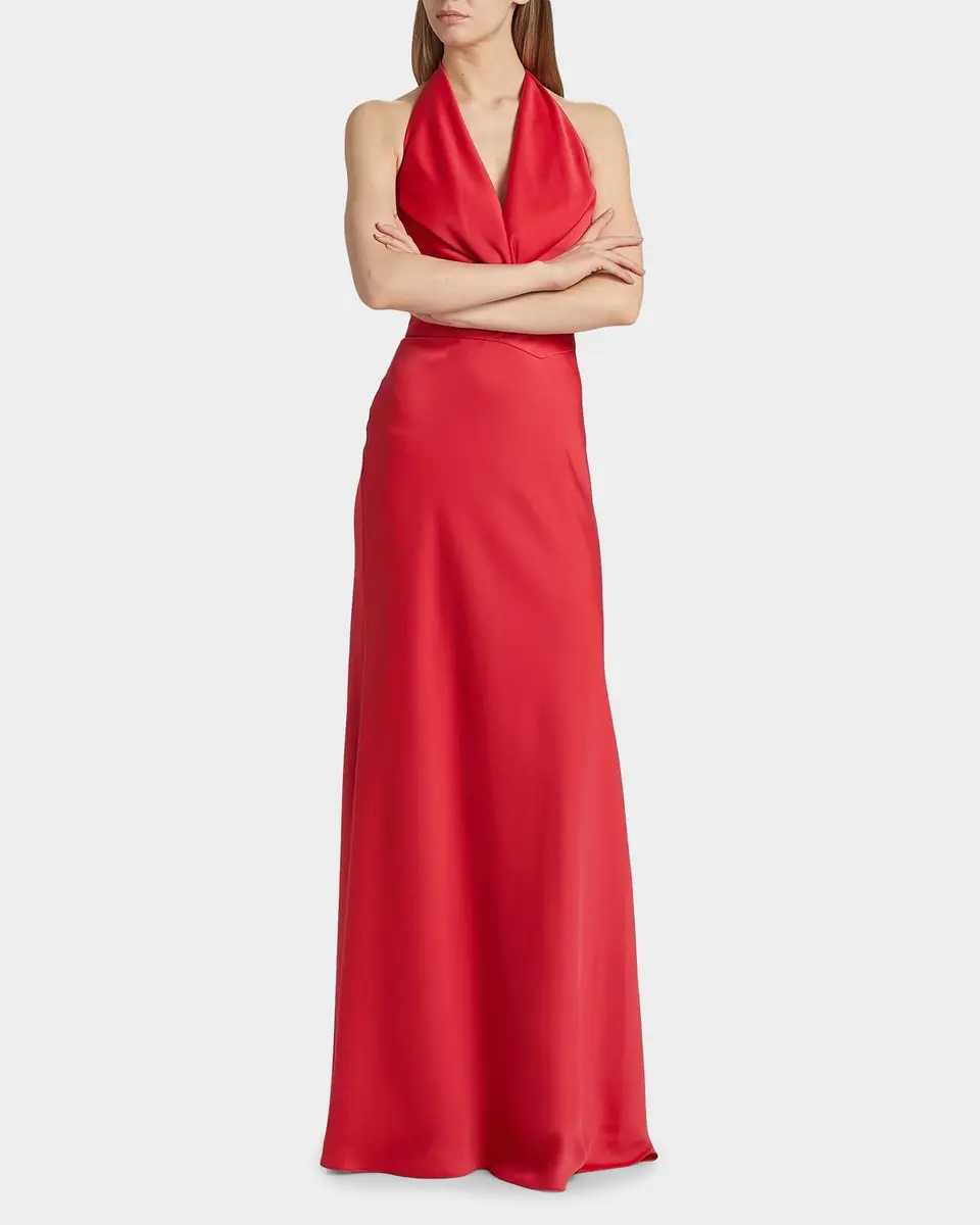 DAVID MEISTER Marcheline Crêpe Halterneck Gown | Thumbnail 7 DAVID MEISTER Marcheline Crêpe Halterneck Gown | Thumbnail 7