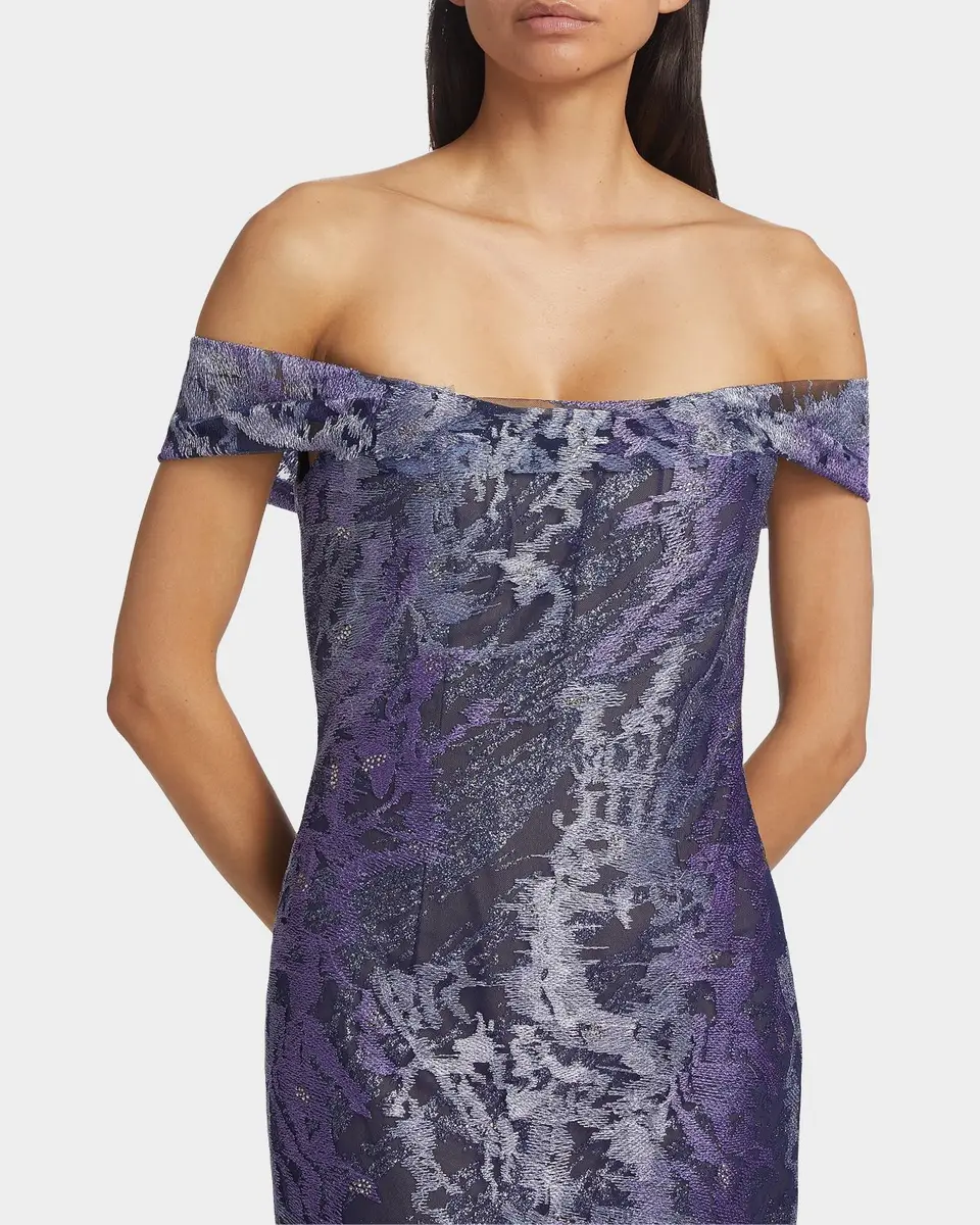 Rene Ruiz Collection Metallic Off-The-Shoulder Mermaid Gown | Thumbnail 5 Rene Ruiz Collection Metallic Off-The-Shoulder Mermaid Gown | Thumbnail 5