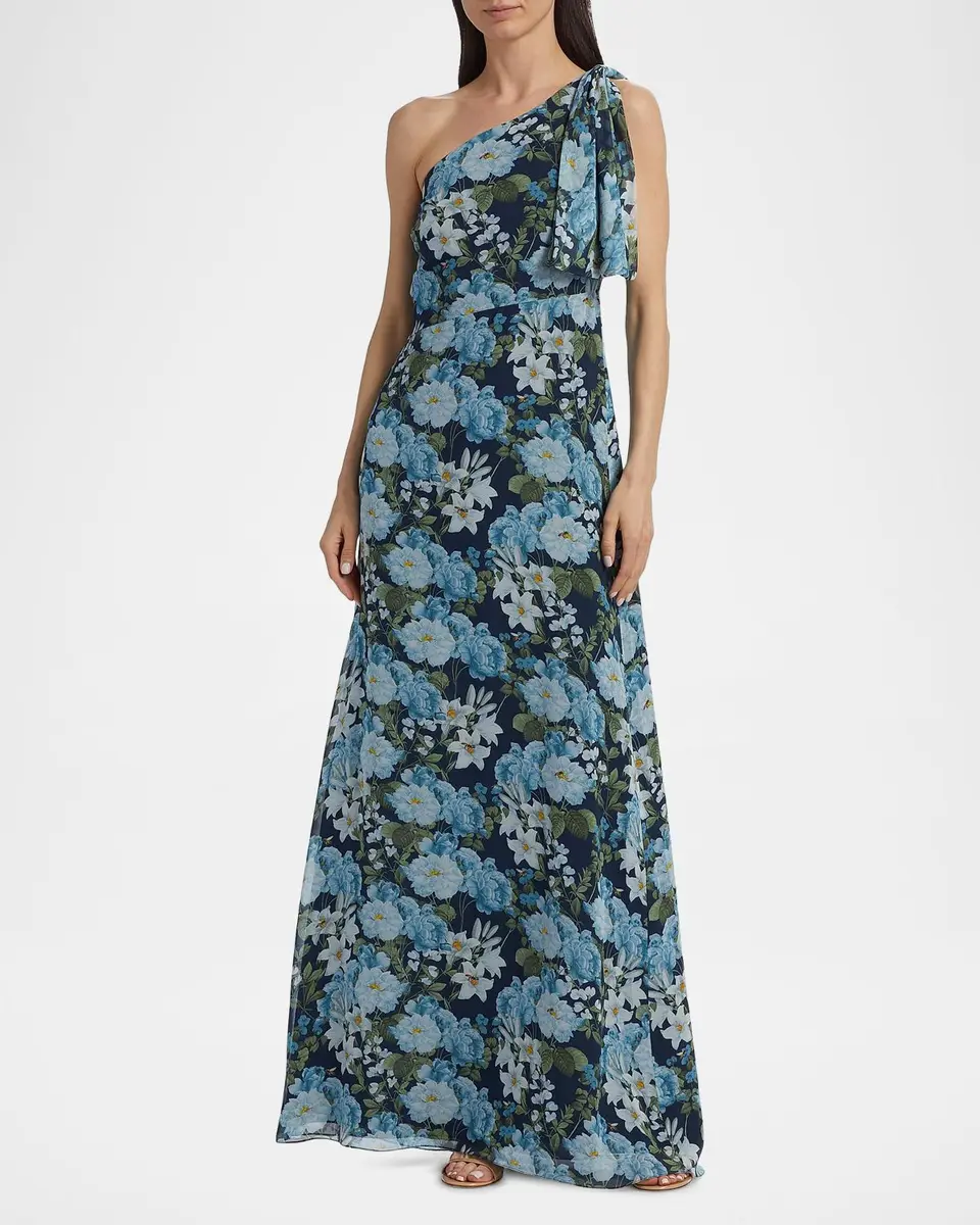 SACHIN & BABI Chelsea Floral One-Shoulder Gown | Thumbnail 2