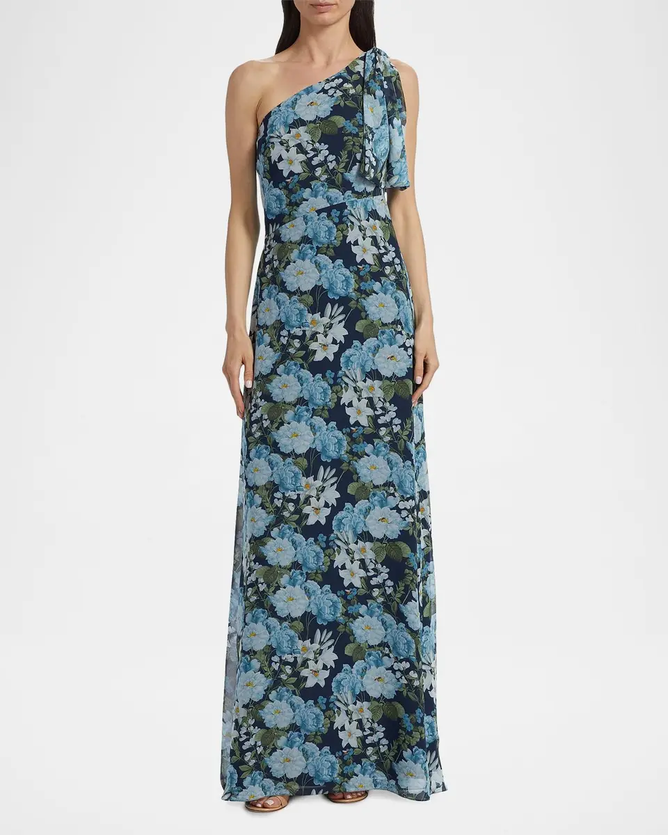 SACHIN & BABI Chelsea Floral One-Shoulder Gown | Thumbnail 4