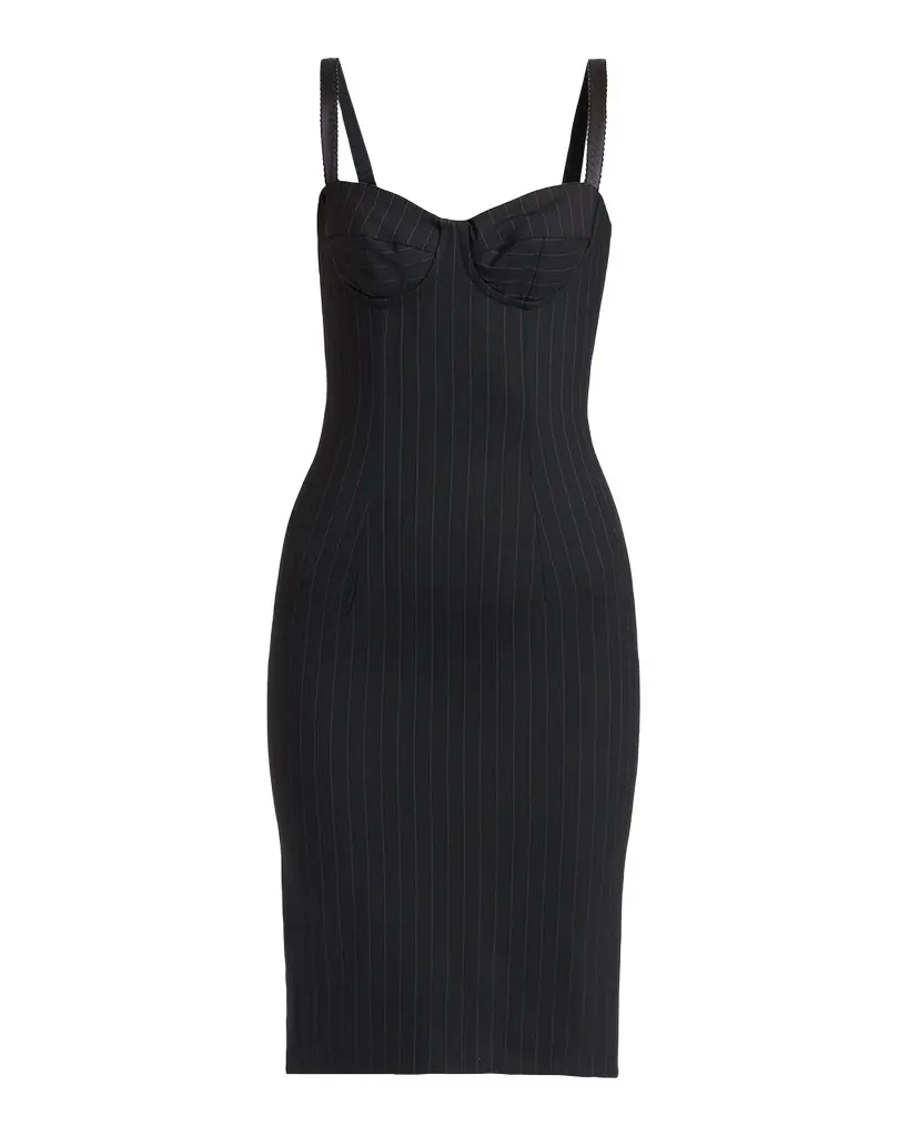 Dolce & Gabbana Sleeveless Pinstripe Wool-Silk Bustier Dress | Image 1 Dolce & Gabbana Sleeveless Pinstripe Wool-Silk Bustier Dress | Image 1
