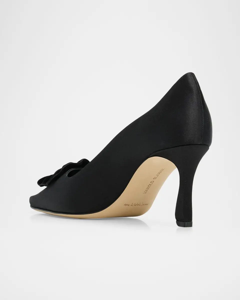 Manolo Blahnik 95mm Fortan Satin Pumps | Thumbnail 4