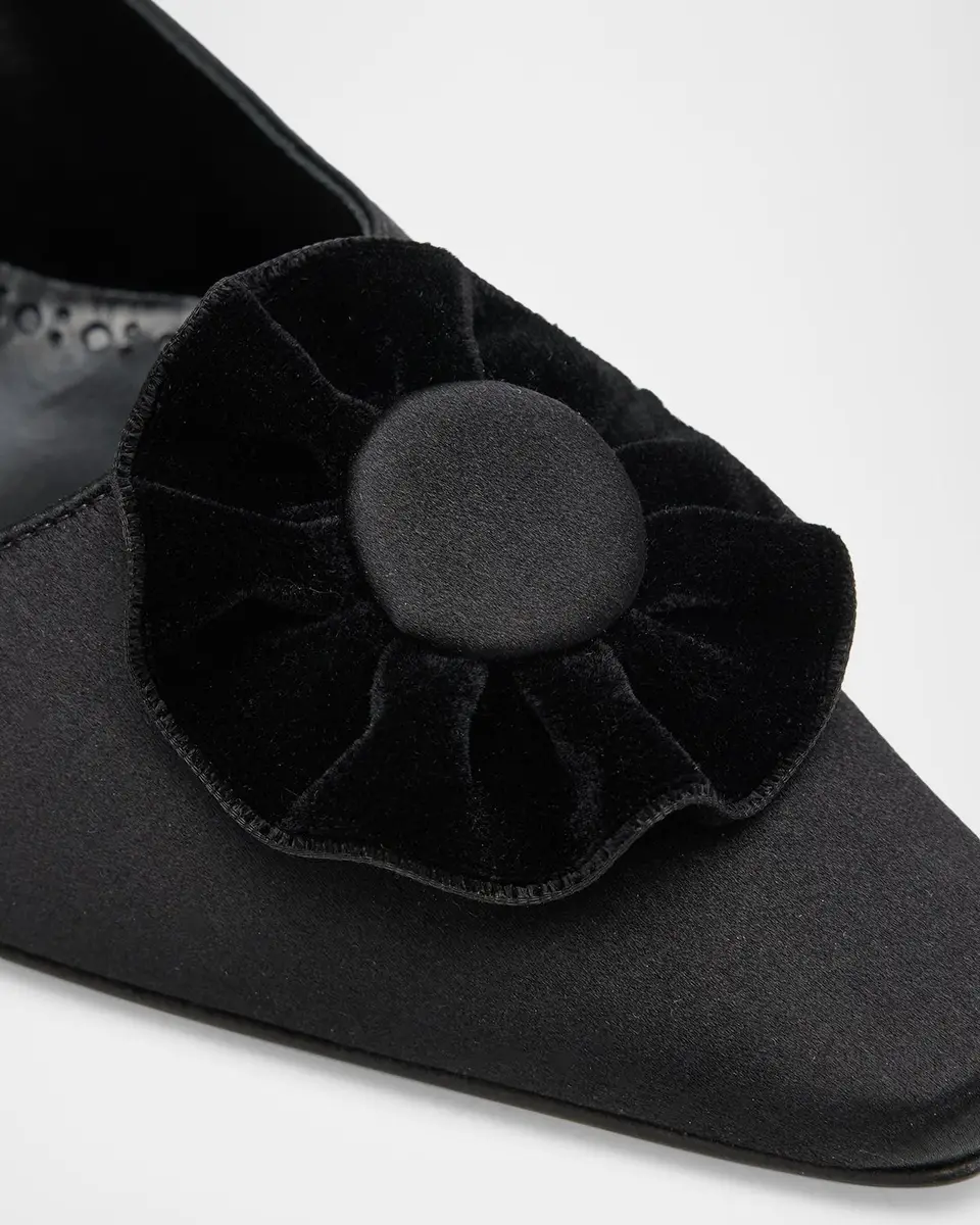 Manolo Blahnik 95mm Fortan Satin Pumps | Thumbnail 5