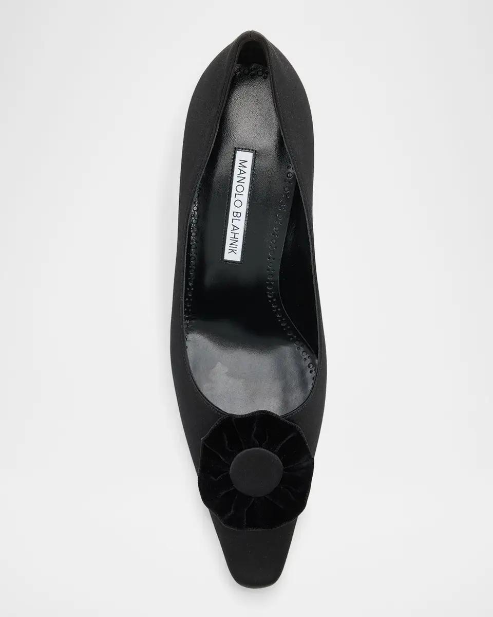 Manolo Blahnik 95mm Fortan Satin Pumps | Thumbnail 6