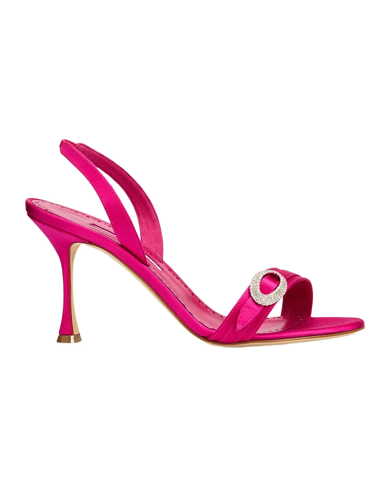 90mm Zutosan Satin Embellished Buckle Slingback Sandals 90mm Zutosan Satin Embellished Buckle Slingback Sandals