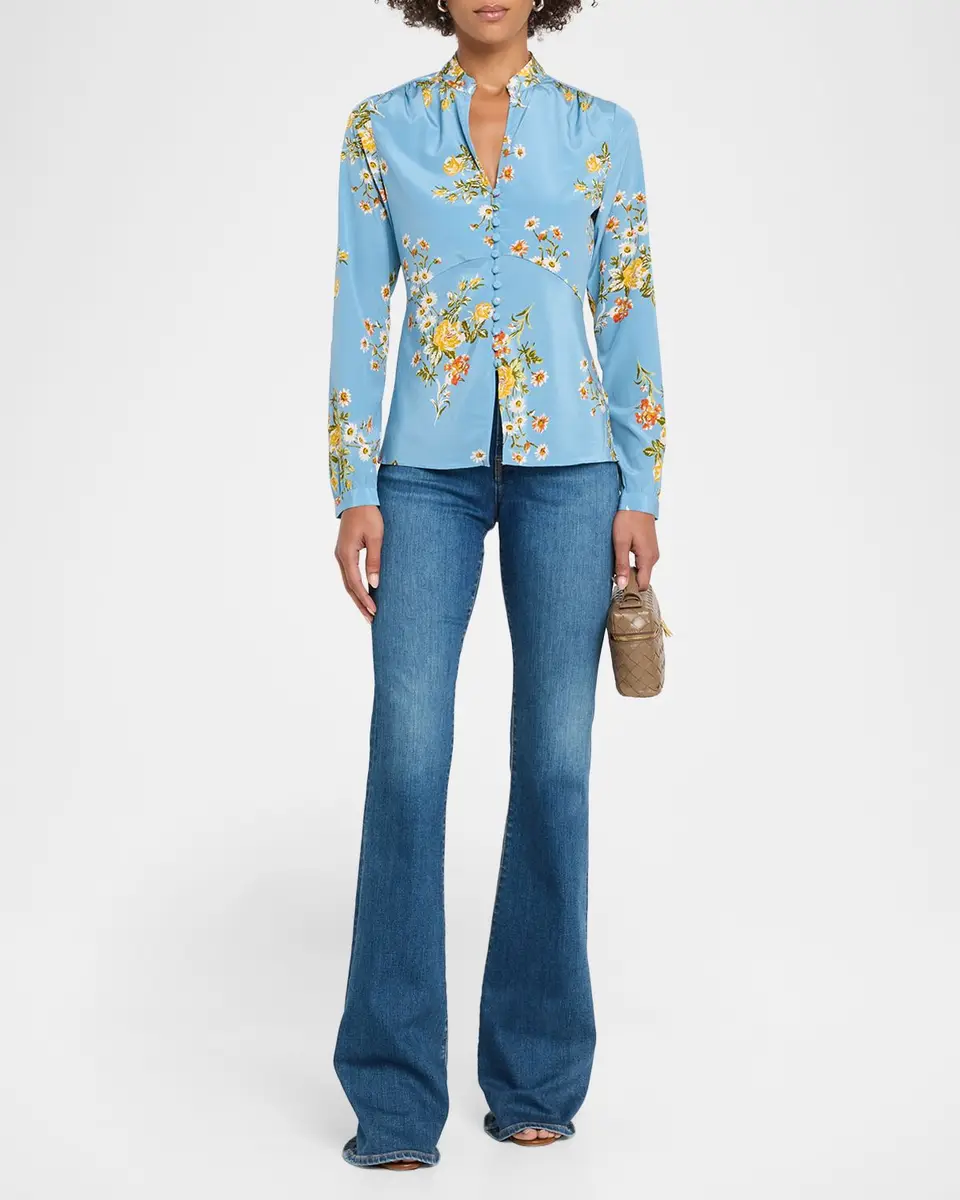 Veronica Beard Fable Floral Silk Blouse | Thumbnail 2 Veronica Beard Fable Floral Silk Blouse | Thumbnail 2