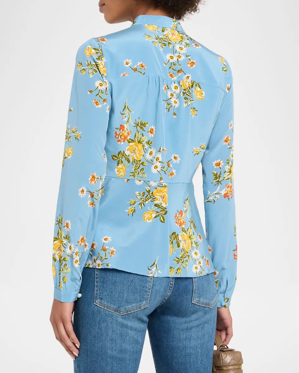 Veronica Beard Fable Floral Silk Blouse | Thumbnail 3 Veronica Beard Fable Floral Silk Blouse | Thumbnail 3