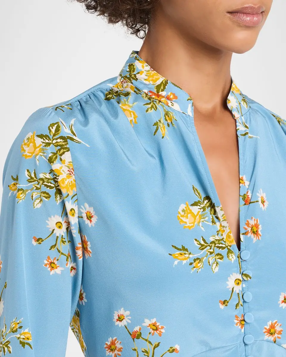 Veronica Beard Fable Floral Silk Blouse | Thumbnail 5 Veronica Beard Fable Floral Silk Blouse | Thumbnail 5
