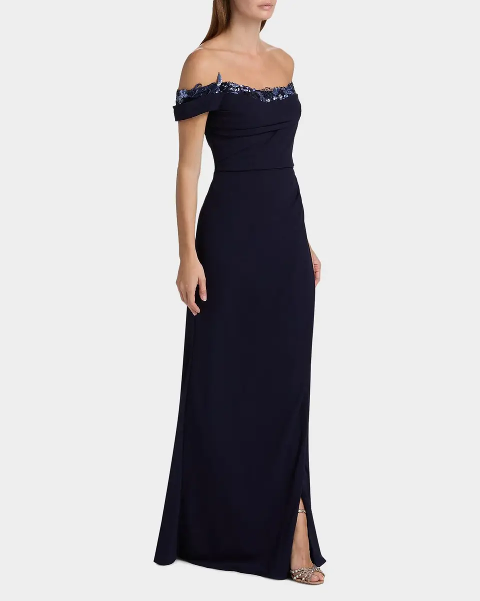 Rene Ruiz Collection Rene Ruiz Off-The-Shoulder Crepe Gown | Thumbnail 2 Rene Ruiz Collection Rene Ruiz Off-The-Shoulder Crepe Gown | Thumbnail 2