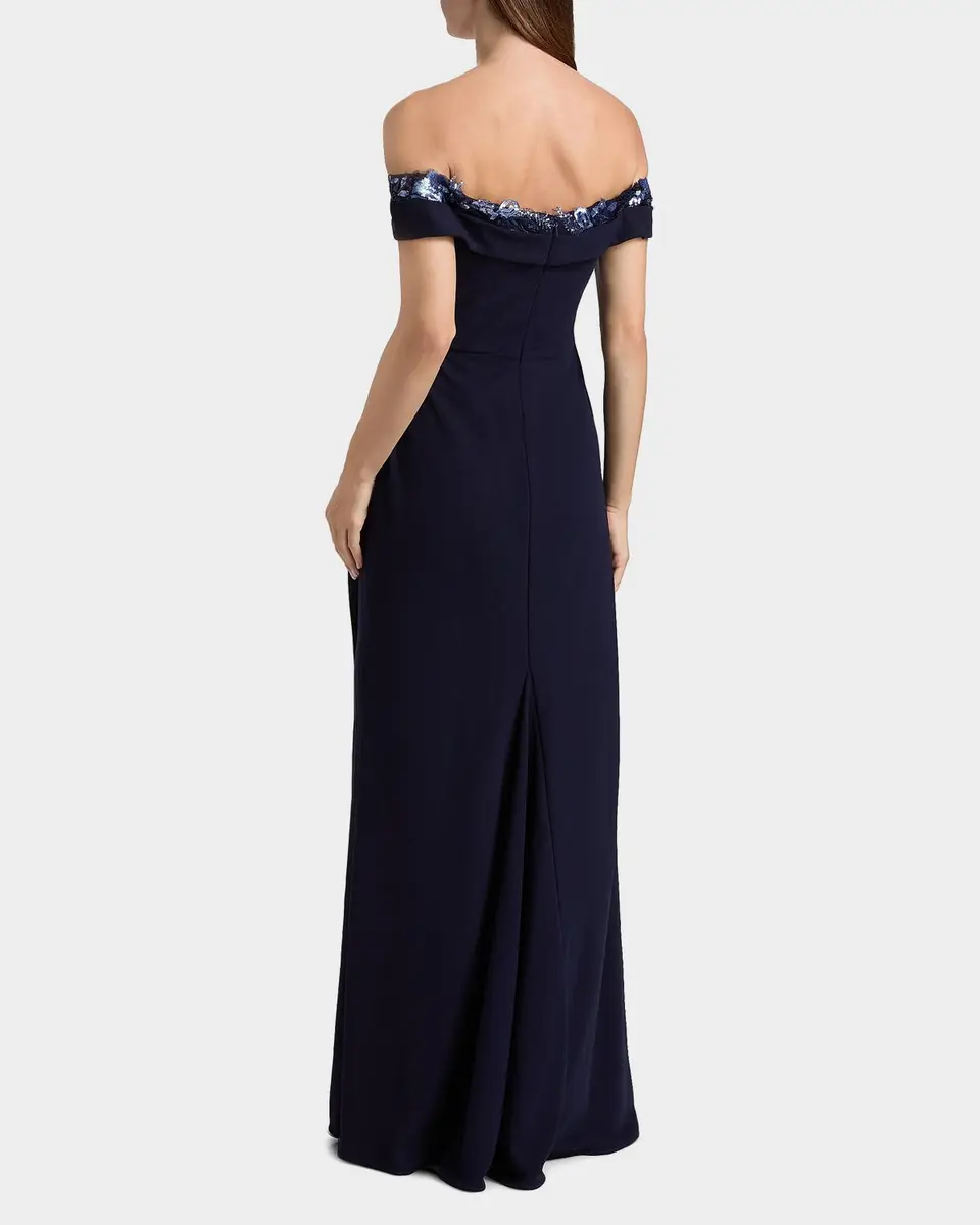 Rene Ruiz Collection Rene Ruiz Off-The-Shoulder Crepe Gown | Thumbnail 3 Rene Ruiz Collection Rene Ruiz Off-The-Shoulder Crepe Gown | Thumbnail 3