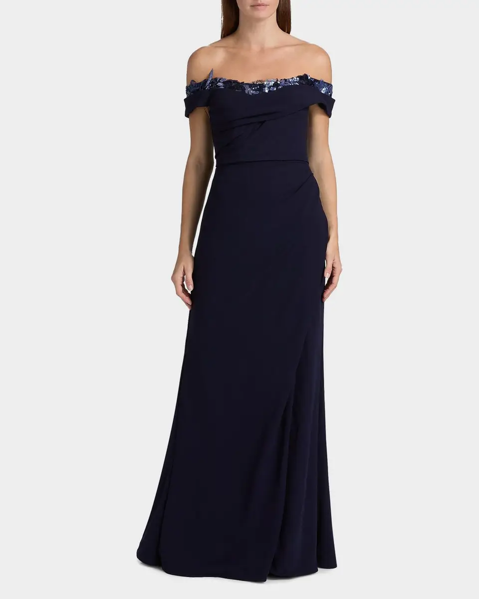 Rene Ruiz Collection Rene Ruiz Off-The-Shoulder Crepe Gown | Thumbnail 4 Rene Ruiz Collection Rene Ruiz Off-The-Shoulder Crepe Gown | Thumbnail 4