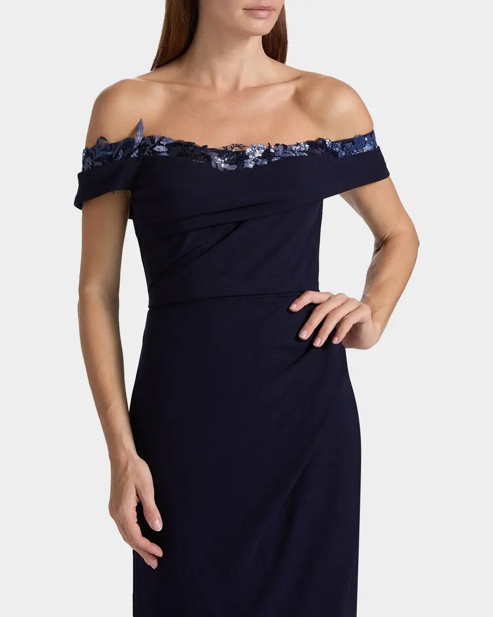 Rene Ruiz Collection Rene Ruiz Off-The-Shoulder Crepe Gown | Thumbnail 5 Rene Ruiz Collection Rene Ruiz Off-The-Shoulder Crepe Gown | Thumbnail 5