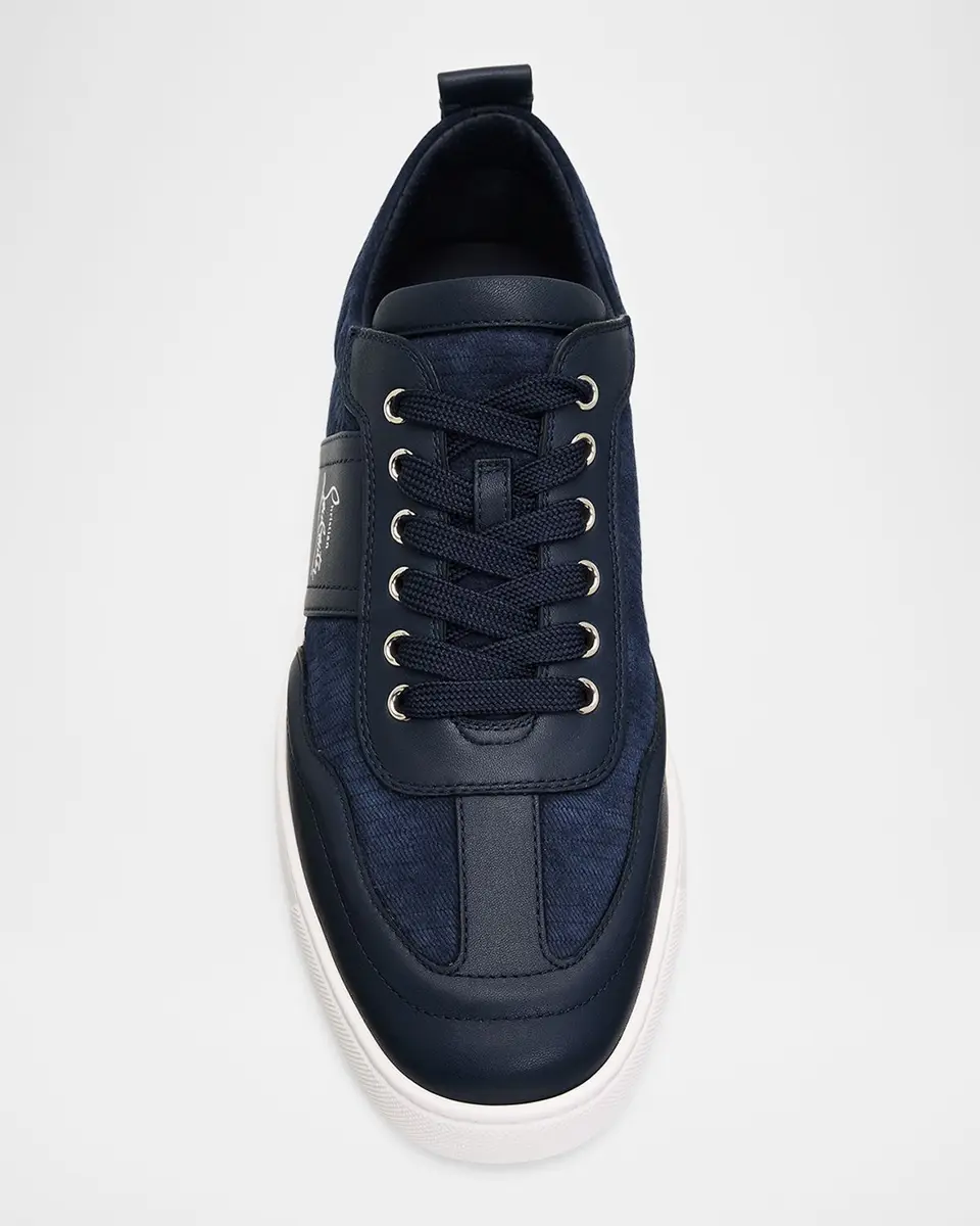 Christian Louboutin Men's Retero Reversed Leather Low-Top Sneakers | Thumbnail 4 Christian Louboutin Men's Retero Reversed Leather Low-Top Sneakers | Thumbnail 4