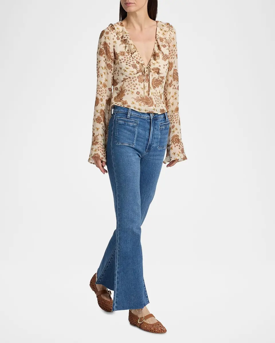 PAIGE Delamar Paisley Silk Blouse | Thumbnail 2