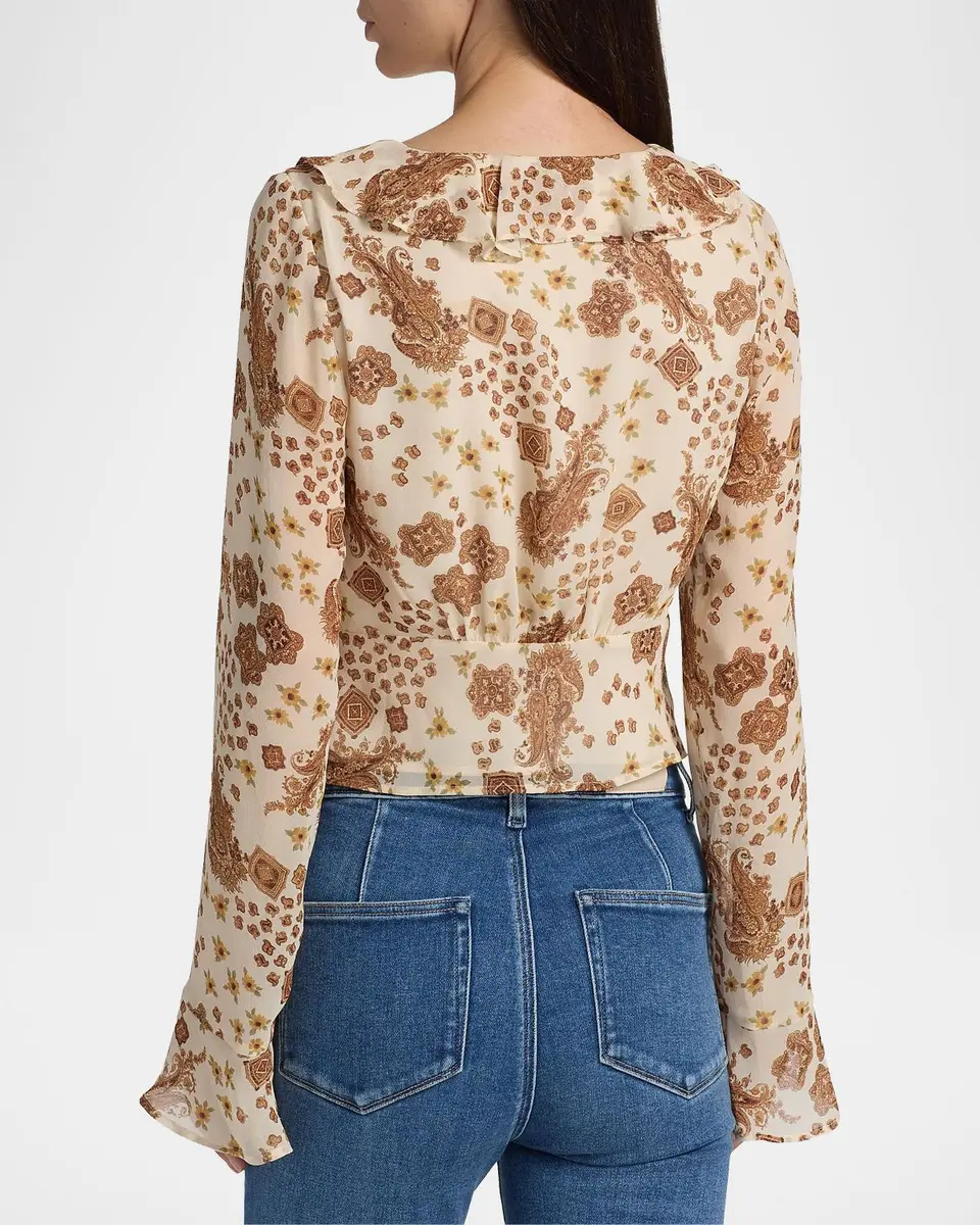 PAIGE Delamar Paisley Silk Blouse | Thumbnail 3