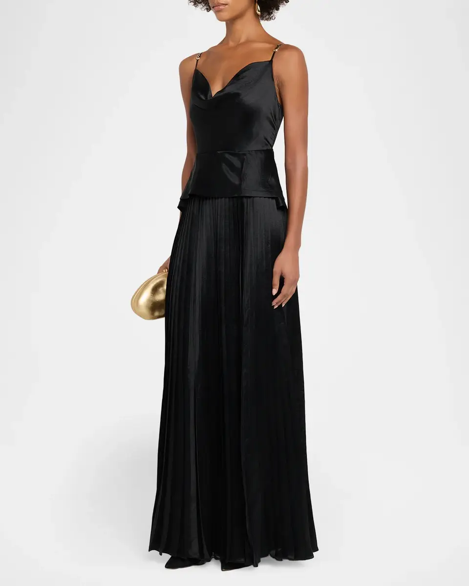 Jason Wu Collection Cowl-Neck Pleated Satin Peplum Gown | Thumbnail 4 Jason Wu Collection Cowl-Neck Pleated Satin Peplum Gown | Thumbnail 4