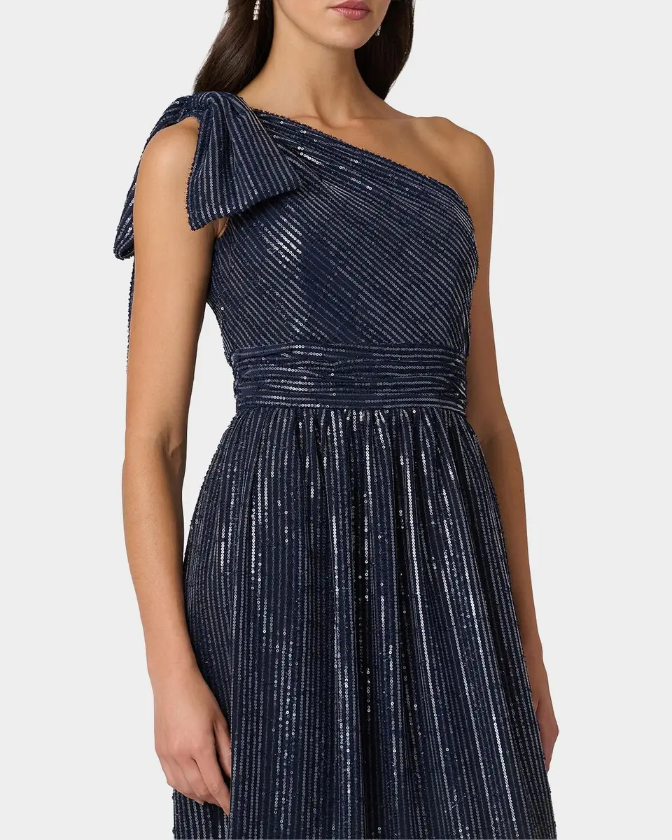 Shoshanna Indigo Sequined One-Shoulder Gown | Thumbnail 4 Shoshanna Indigo Sequined One-Shoulder Gown | Thumbnail 4