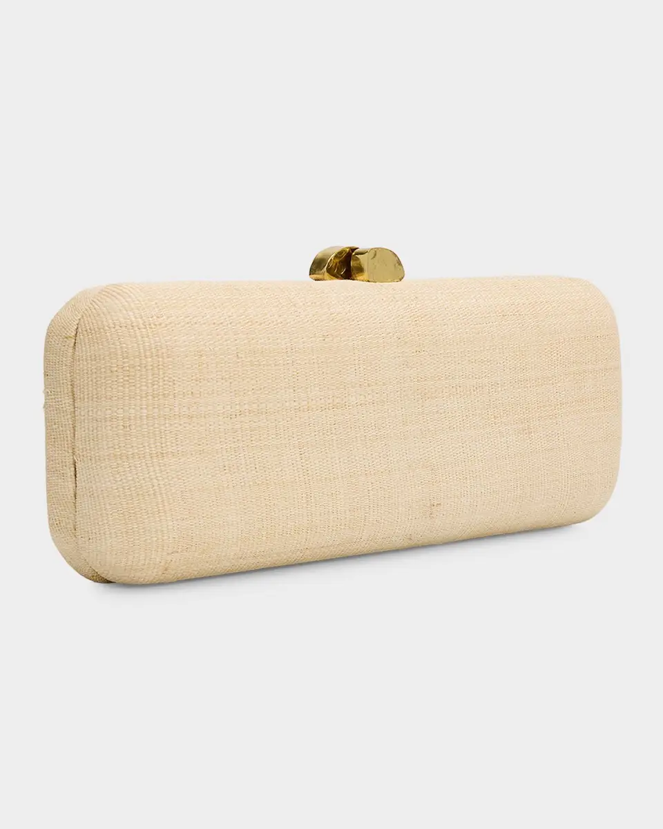 POOLSIDE Summer Embroidered Straw Clutch Bag | Thumbnail 2