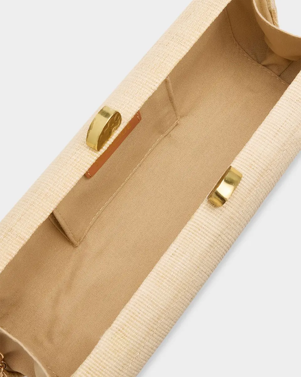 POOLSIDE Summer Embroidered Straw Clutch Bag | Thumbnail 3