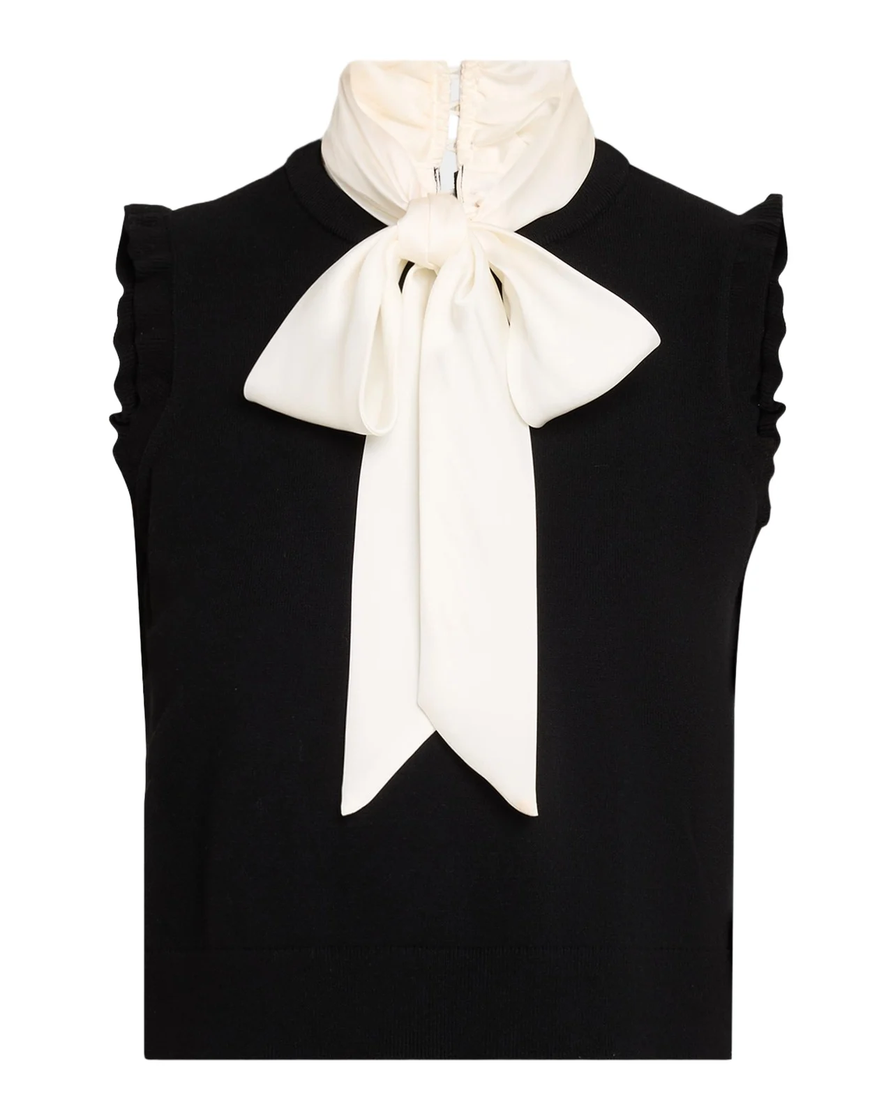 Chiara Bow-Neck Knit Sleeveless Top
