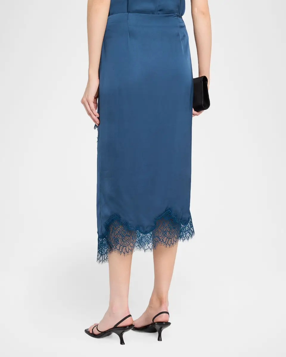 A.L.C. Bree Lace-Trim Satin Midi Skirt | Thumbnail 3 A.L.C. Bree Lace-Trim Satin Midi Skirt | Thumbnail 3