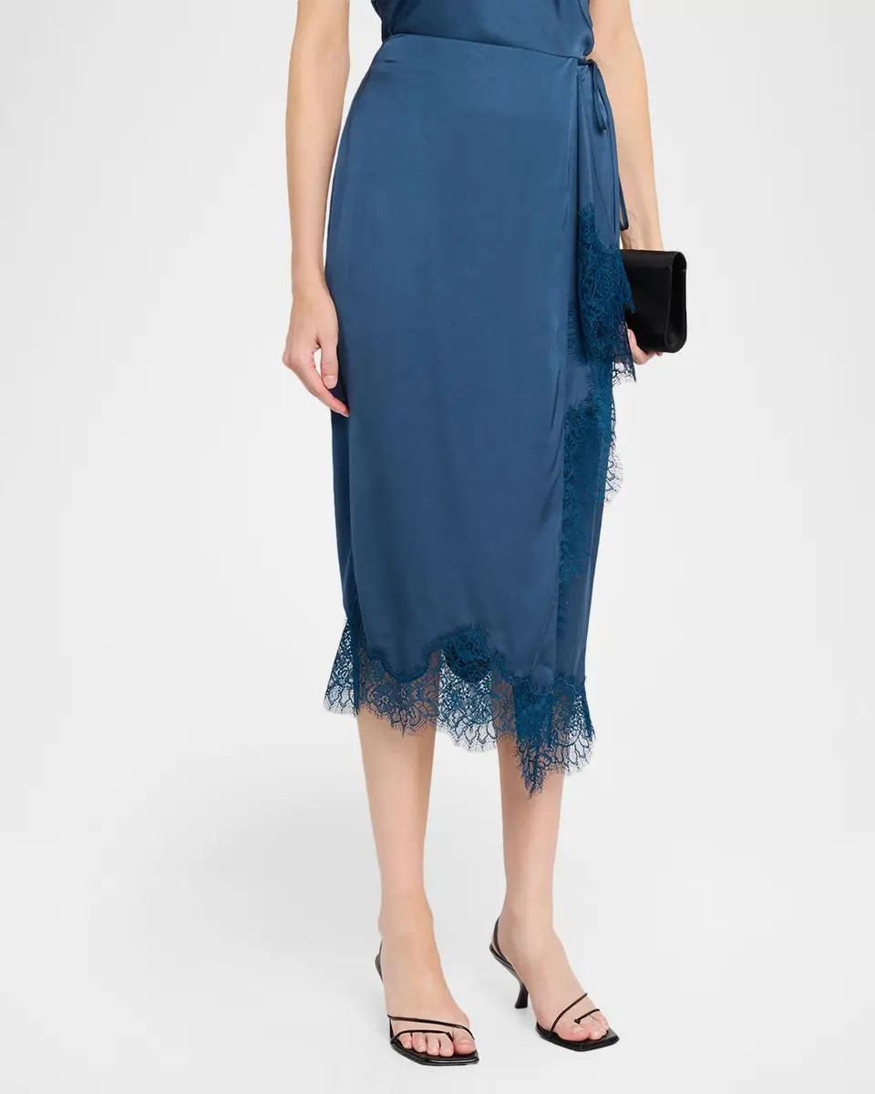 A.L.C. Bree Lace-Trim Satin Midi Skirt | Thumbnail 4 A.L.C. Bree Lace-Trim Satin Midi Skirt | Thumbnail 4