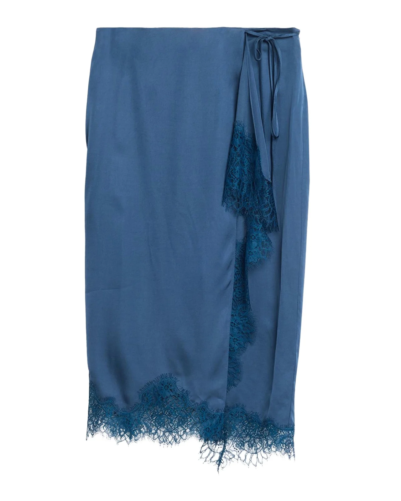 Bree Lace-Trim Satin Midi Skirt Bree Lace-Trim Satin Midi Skirt