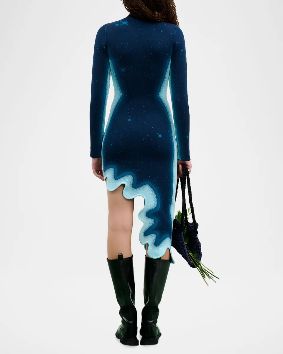 PH5 Dobby Wavy High-Low Midi Dress | Thumbnail 3