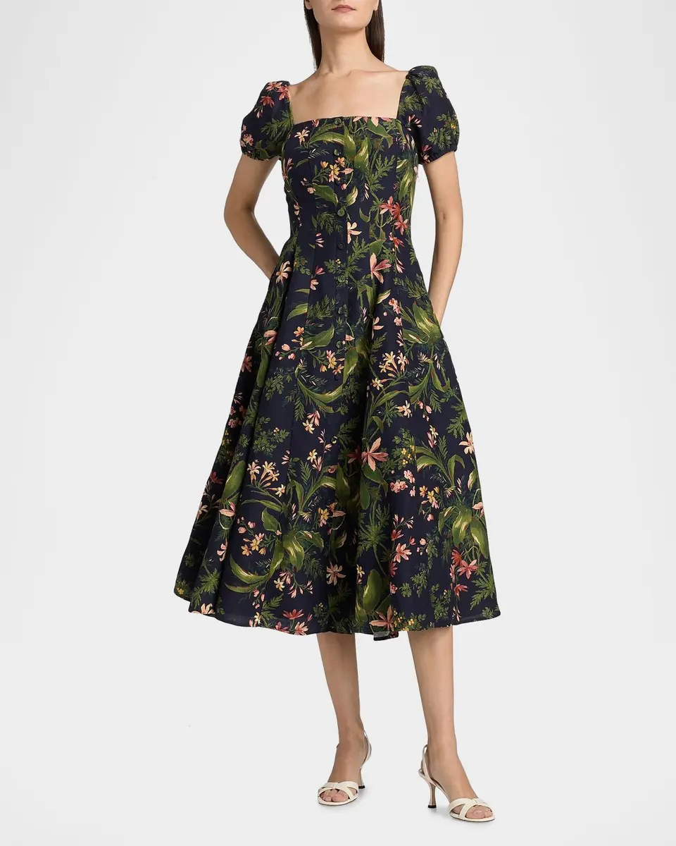 PAIGE Lindi Silk-Linen Midi Dress | Thumbnail 2 PAIGE Lindi Silk-Linen Midi Dress | Thumbnail 2