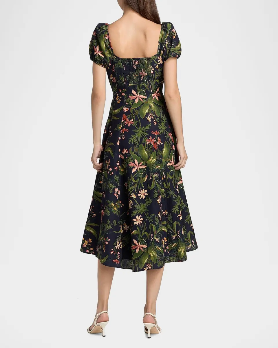 PAIGE Lindi Silk-Linen Midi Dress | Thumbnail 3 PAIGE Lindi Silk-Linen Midi Dress | Thumbnail 3