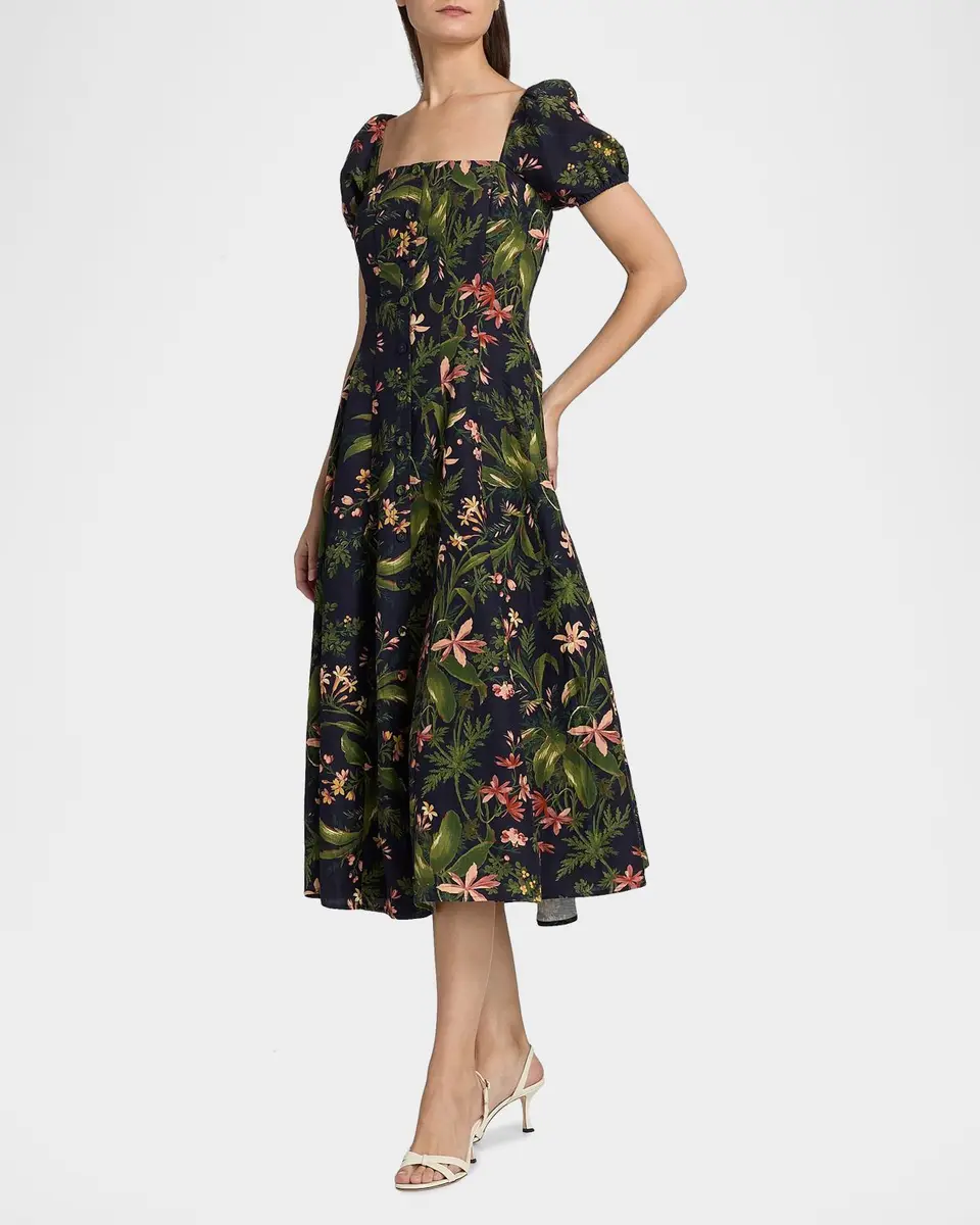 PAIGE Lindi Silk-Linen Midi Dress | Thumbnail 7 PAIGE Lindi Silk-Linen Midi Dress | Thumbnail 7