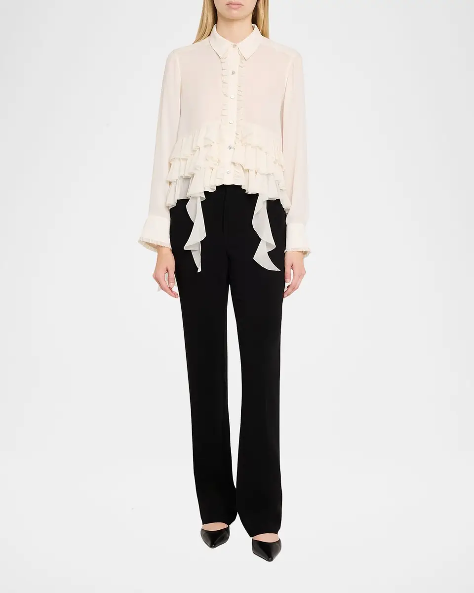 Cinq à Sept Nori Ruffled Button-Front Shirt | Thumbnail 2