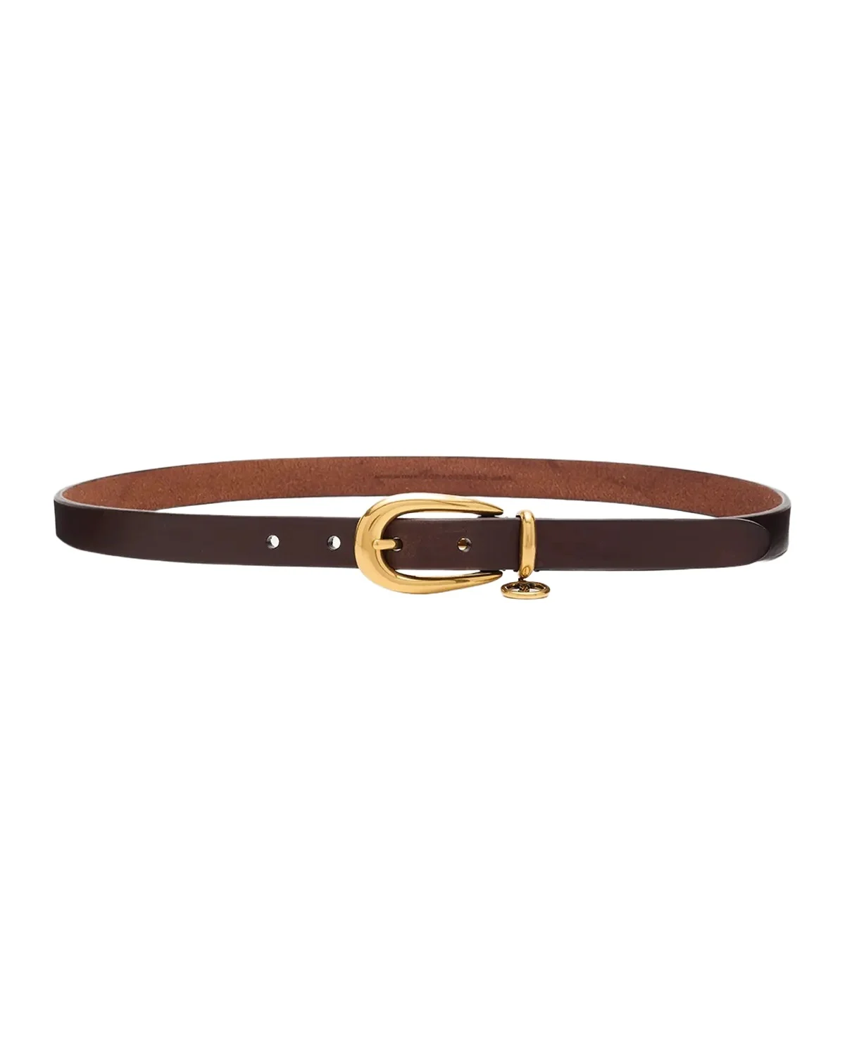 Saint Laurent Cassandre Charm Thin Leather Belt