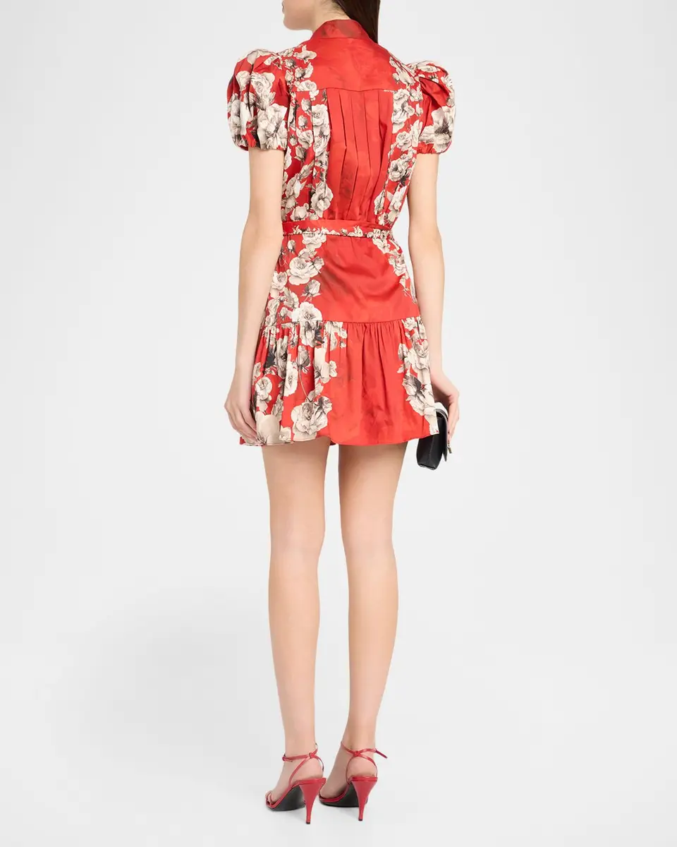 Alice + Olivia Cora Floral Tiered Mini Shirtdress | Thumbnail 3 Alice + Olivia Cora Floral Tiered Mini Shirtdress | Thumbnail 3