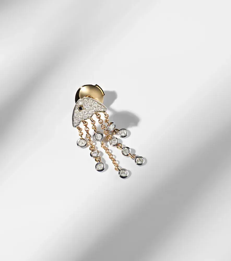 Yvonne Léon Yvonne Léon Méduse 18kt gold single earring with diamonds | Thumbnail 5 Yvonne Léon Yvonne Léon Méduse 18kt gold single earring with diamonds | Thumbnail 5